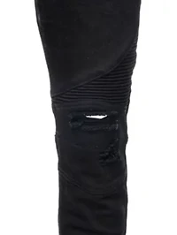 RAW X Men's Slim Tapered Leg Stretch Ripped Moto Jeans