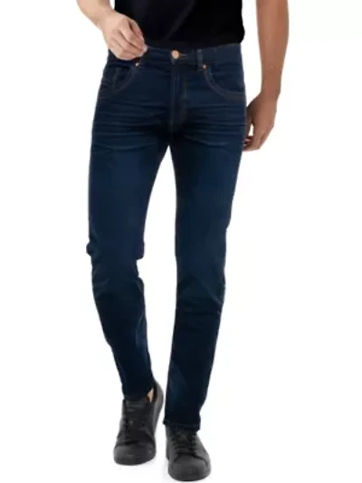 CULTURA Men's Slim Tapered Leg Stretch Jeans