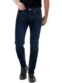 CULTURA Men's Slim Tapered Leg Stretch Jeans