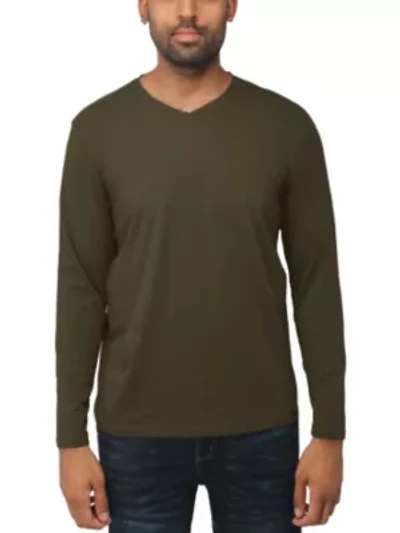 X RAY Men's Long Sleeve V-Neck T-Shirt