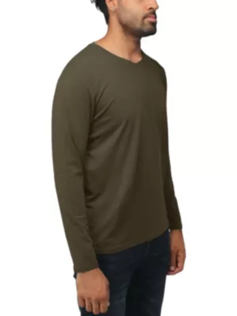 X RAY Men's Long Sleeve V-Neck T-Shirt