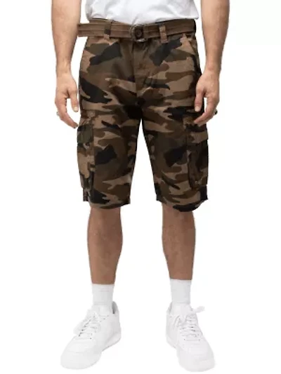 RAW X Men's Belted Classic Fit 12.5" Cargo Shorts