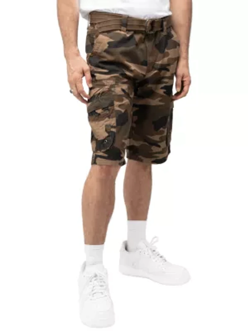 RAW X Men's Belted Classic Fit 12.5" Cargo Shorts