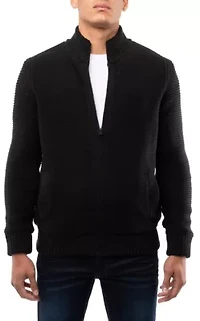 Men's Full-Zip High Neck Sweater Jacket