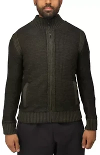 Men's Full-Zip High Neck Sweater Jacket