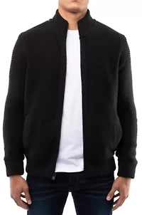 Men's Full-Zip High Neck Sweater Jacket