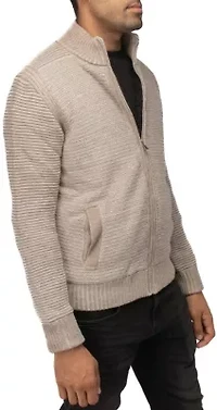 Men's Full-Zip High Neck Sweater Jacket