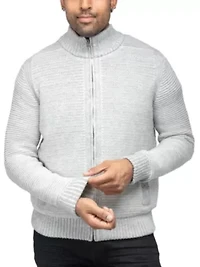 Men's Full-Zip High Neck Sweater Jacket