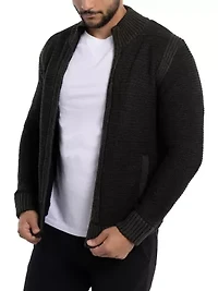 Men's Full-Zip High Neck Sweater Jacket