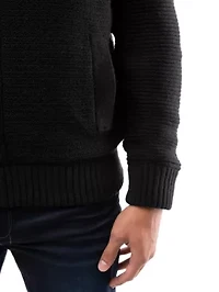 Men's Full-Zip High Neck Sweater Jacket