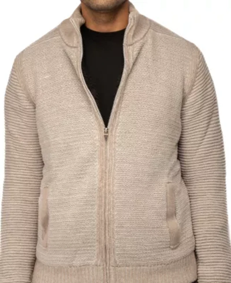 Men's Full-Zip High Neck Sweater Jacket