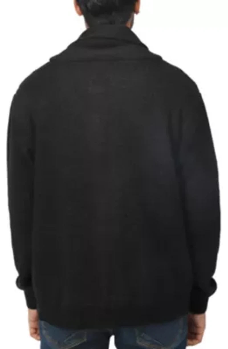 Men's Shawl Collar Cable Knit Cardigan