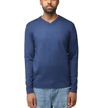 Big & Tall Basic Long Sleeve Mid-Weight V-Neck Sweater