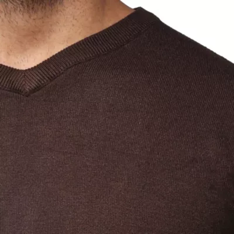 Big & Tall Basic Long Sleeve Mid-Weight V-Neck Sweater