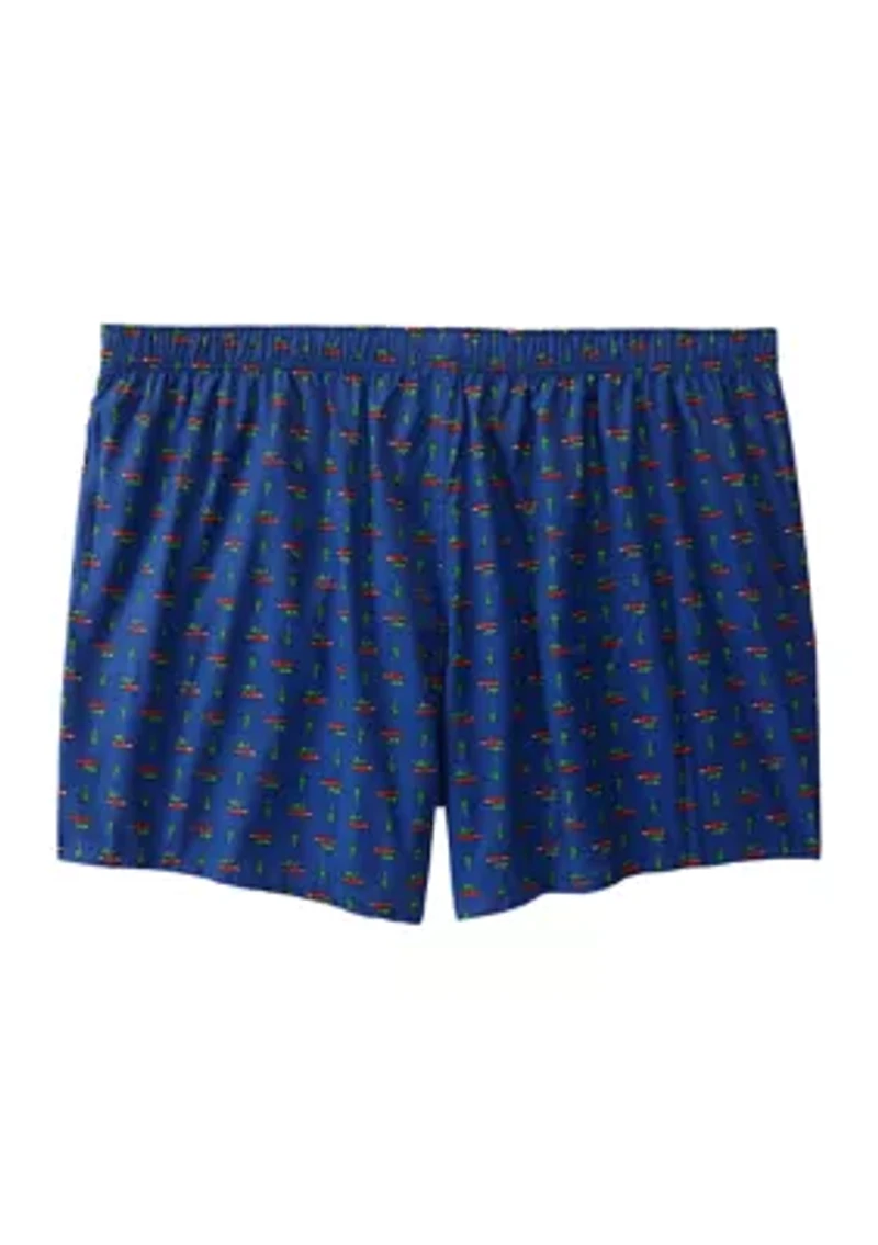 Big & Tall Holiday Truck Printed Boxers