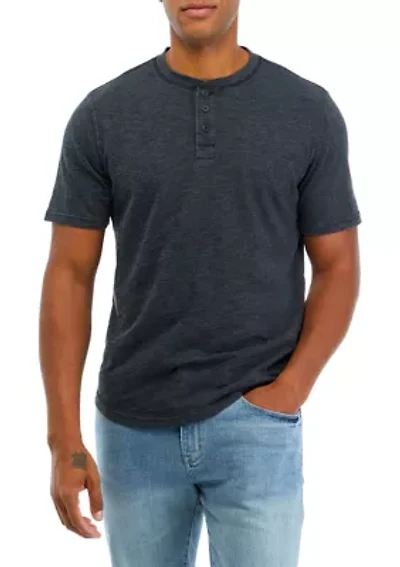 Solid Slub Henley T-Shirt