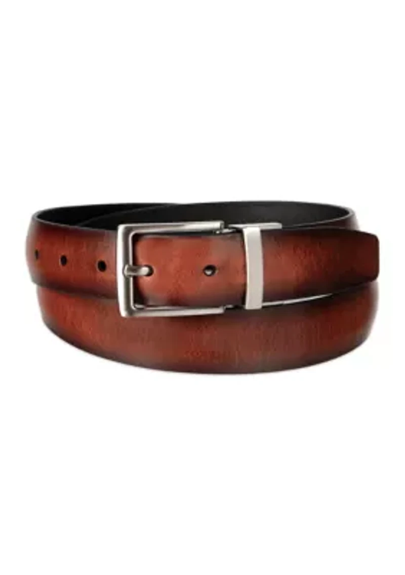 Men's Burnished Edge Reversible Dress Belt