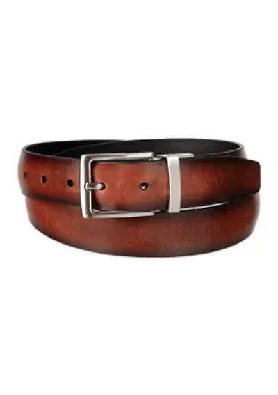 Men's Burnished Edge Reversible Dress Belt