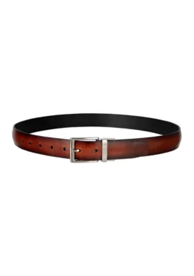 Men's Burnished Edge Reversible Dress Belt