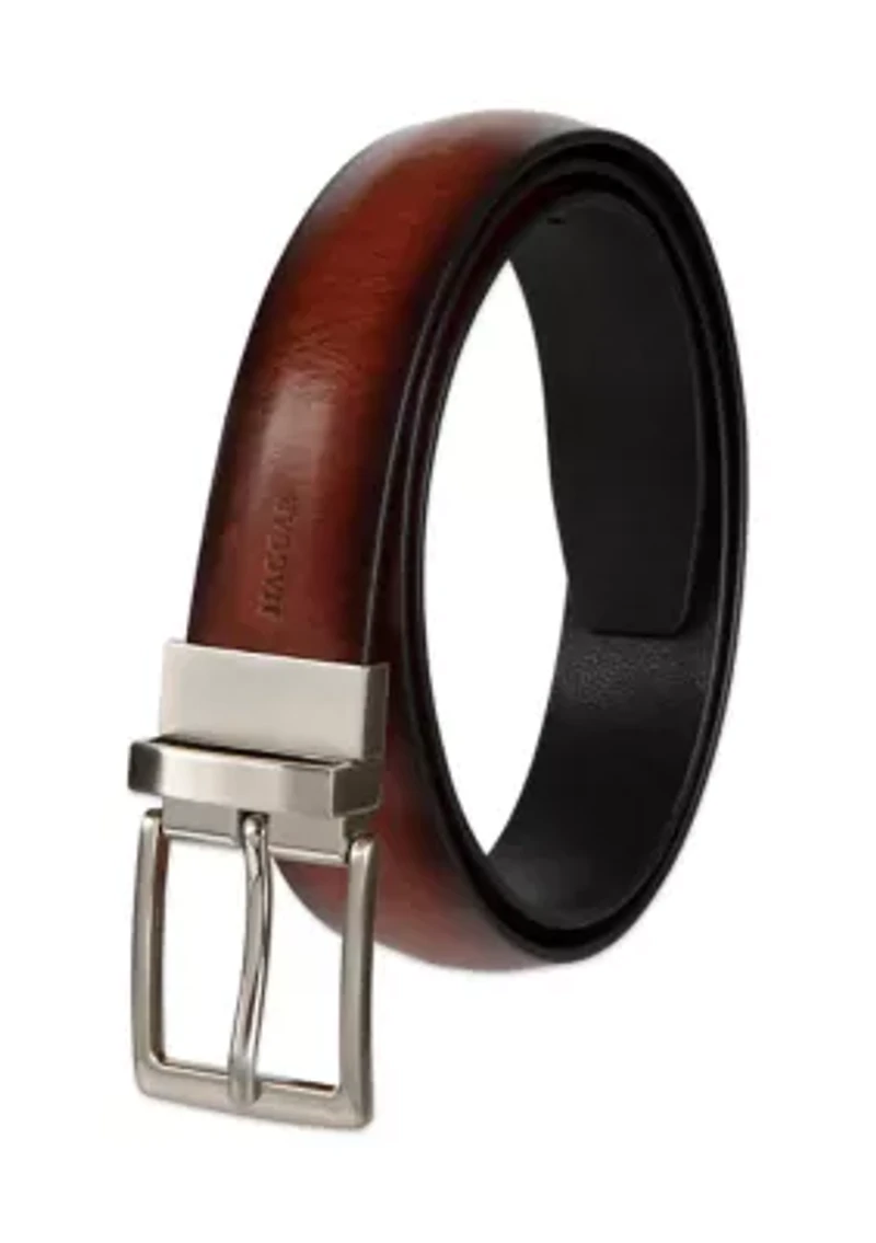 Men's Burnished Edge Reversible Dress Belt