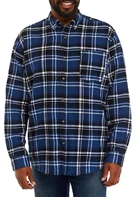 Big & Tall Plaid Printed Flannel Shirt