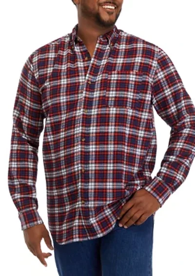 Big & Tall Plaid Printed Flannel Shirt