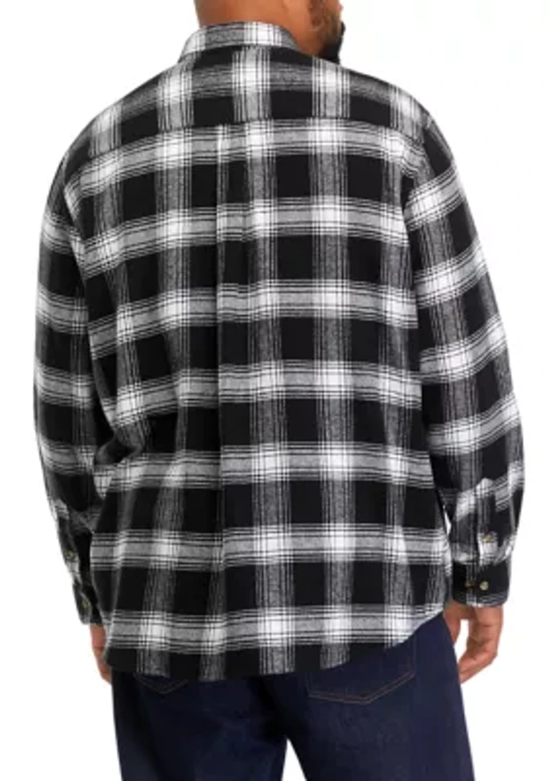 Big & Tall Plaid Printed Flannel Shirt