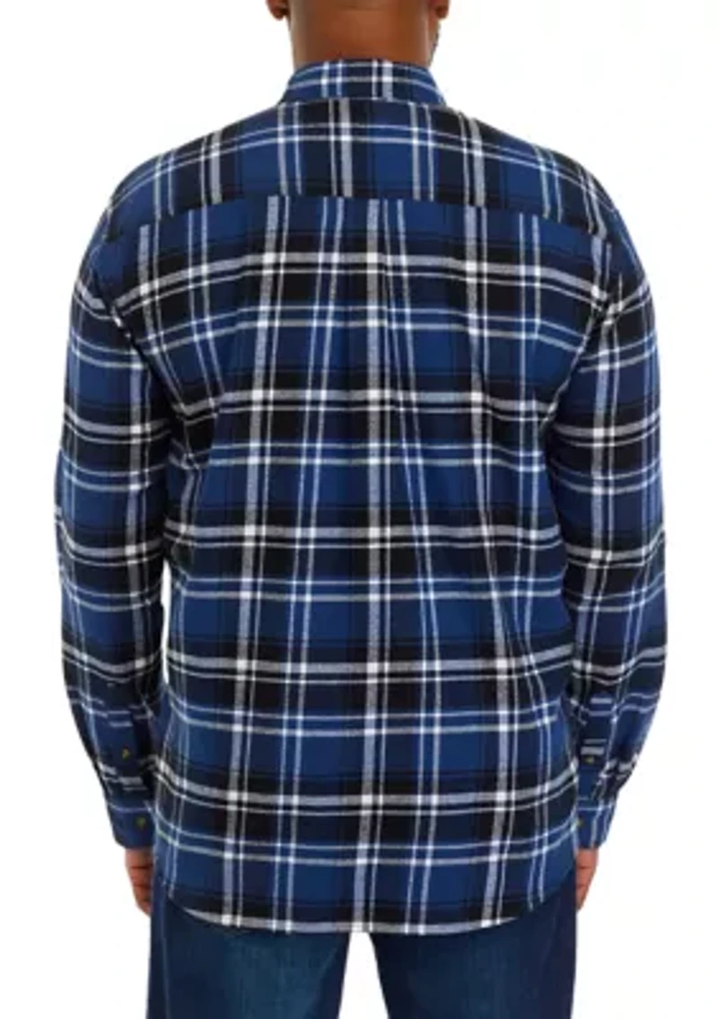 Big & Tall Plaid Printed Flannel Shirt