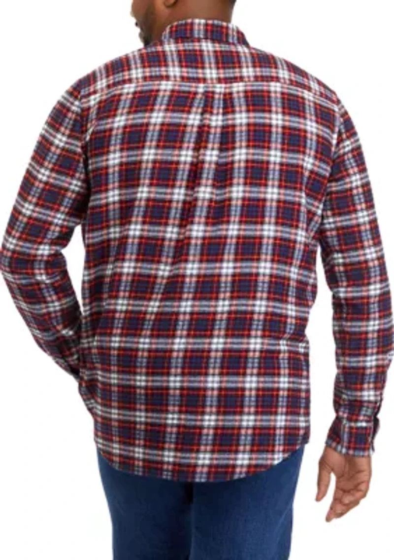 Big & Tall Plaid Printed Flannel Shirt