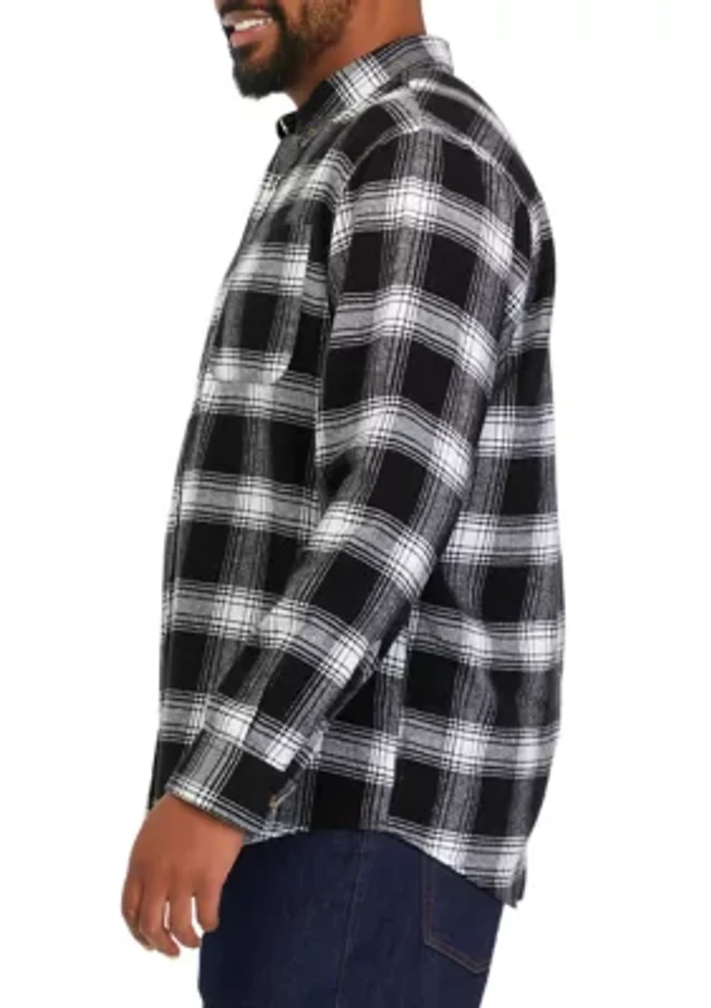 Big & Tall Plaid Printed Flannel Shirt