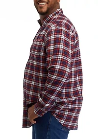 Big & Tall Plaid Printed Flannel Shirt