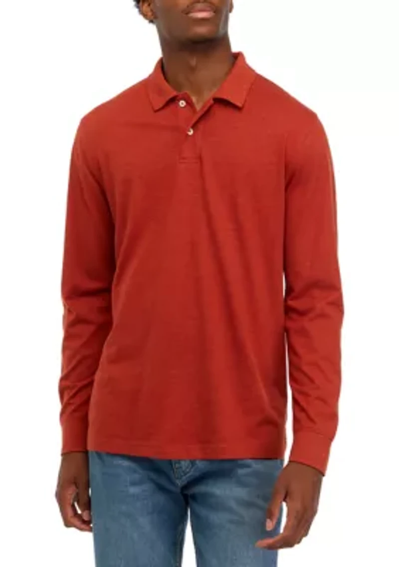 Long Sleeve Jersey Polo Shirt