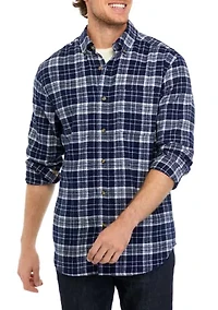 Long Sleeve Plaid Printed Flannel Shirt