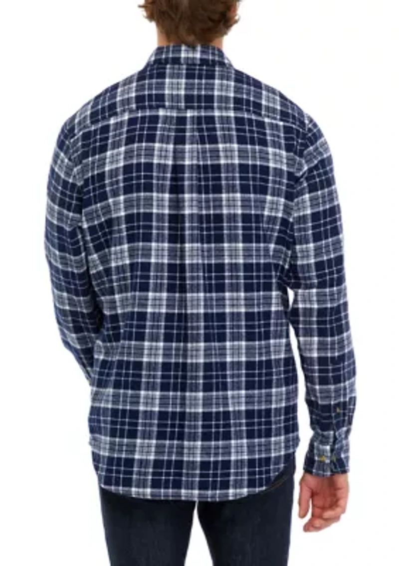 Long Sleeve Plaid Printed Flannel Shirt