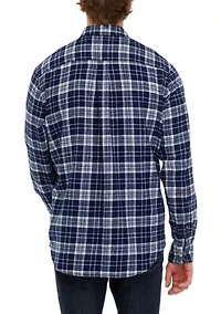 Long Sleeve Plaid Printed Flannel Shirt