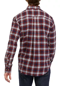 Long Sleeve Plaid Printed Flannel Shirt