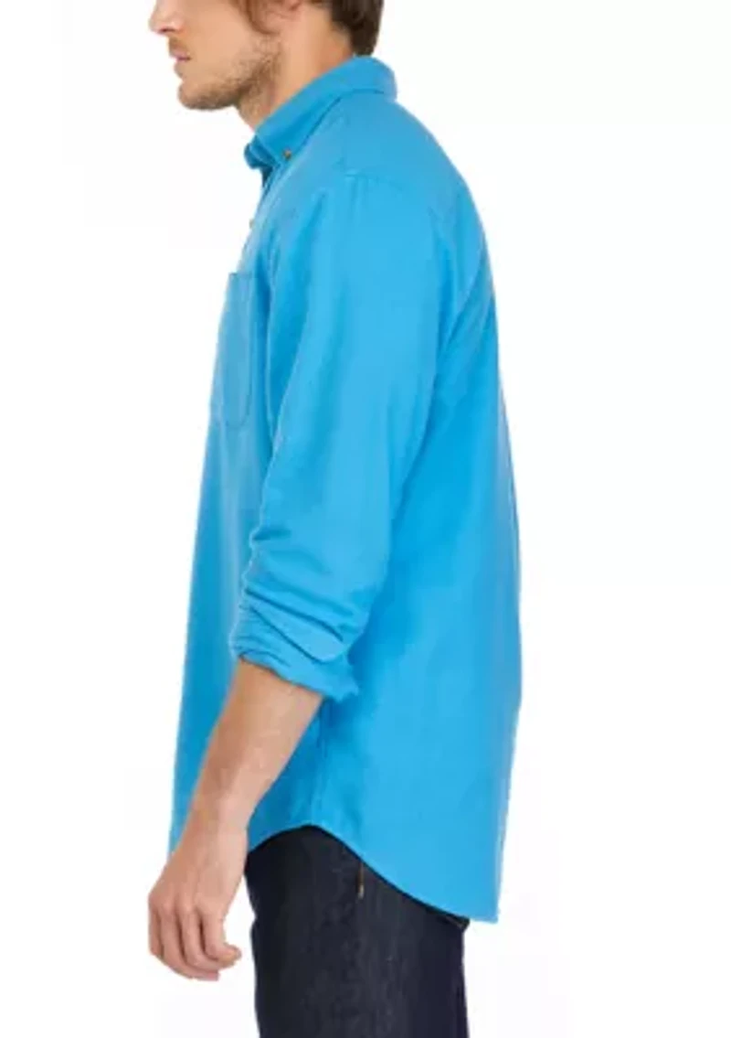 Long Sleeve Solid Flannel Shirt