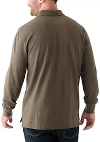 Long Sleeve Textured Polo Shirt