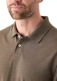 Long Sleeve Textured Polo Shirt