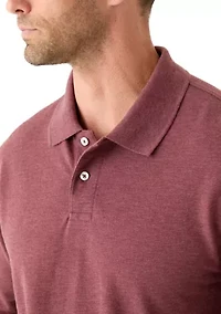 Long Sleeve Textured Polo Shirt