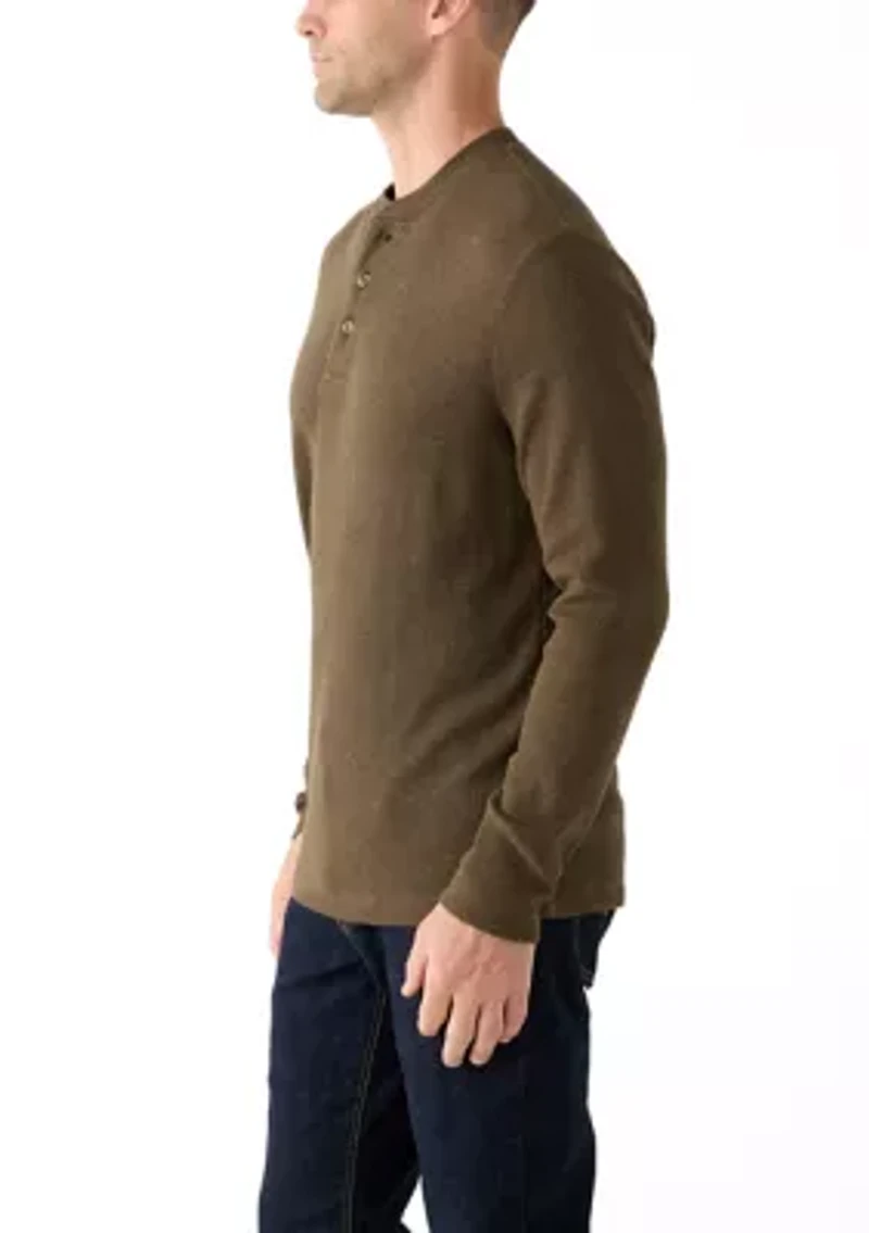 Long Sleeve Thermal Henley Shirt