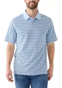 Men's Short Sleeve Striped Jersey Polo Shirt