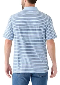 Men's Short Sleeve Striped Jersey Polo Shirt