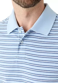 Men's Short Sleeve Striped Jersey Polo Shirt