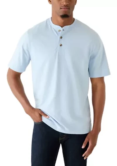 Men's Short Sleeve Jersey Henley Shirt