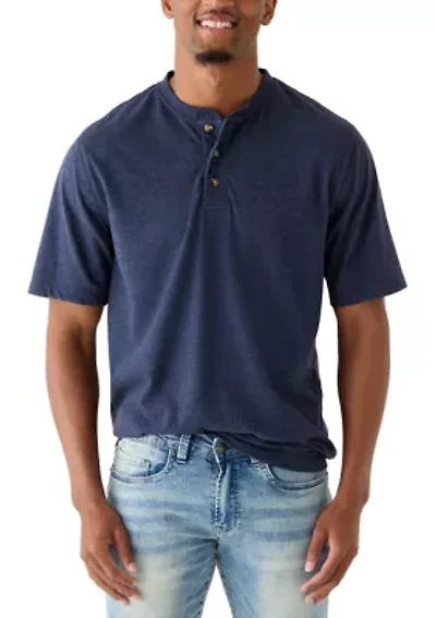 Men's Short Sleeve Jersey Henley Shirt