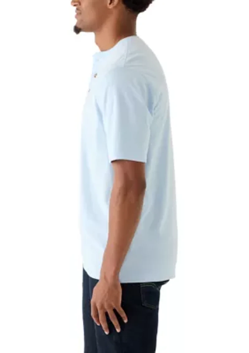 Men's Short Sleeve Jersey Henley Shirt