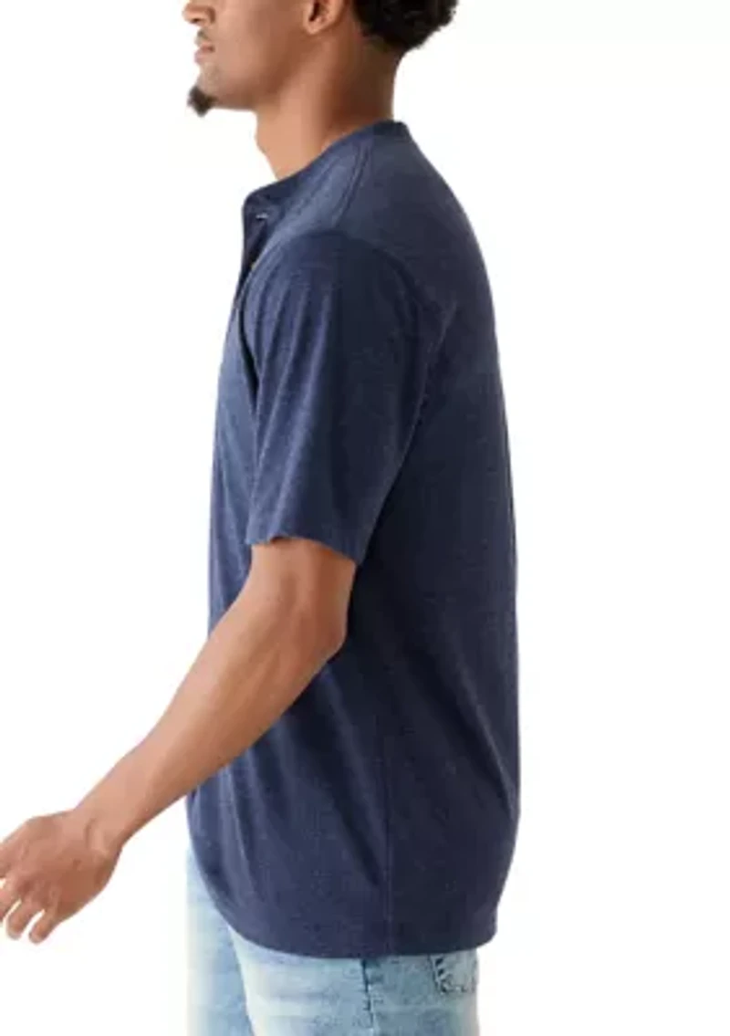 Men's Short Sleeve Jersey Henley Shirt