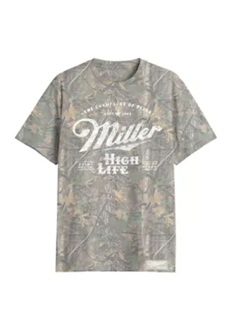 Short Sleeve Camo Miller High Life Graphic T-Shirt