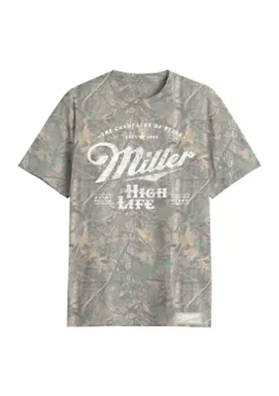 Short Sleeve Camo Miller High Life Graphic T-Shirt